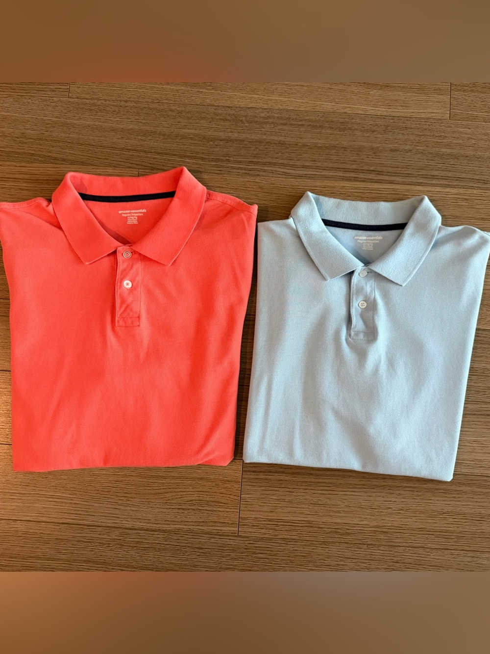 Men's Polo Shirts XL 100% Cotton Regular Fit Blue Orange Set of 2 - Picture 12 of 15